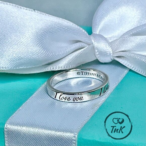 Tiffany & Co. Retired Notes "I Love You" Ring - Sterling Silver - Size 5.5 - Picture 3 of 16